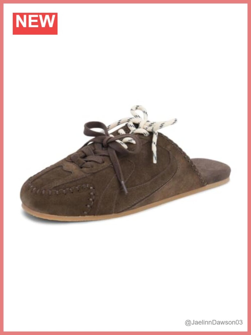 Women's Slip On Mule Sneakers Backless Fashion Flats with Dual Laces Faux Suede